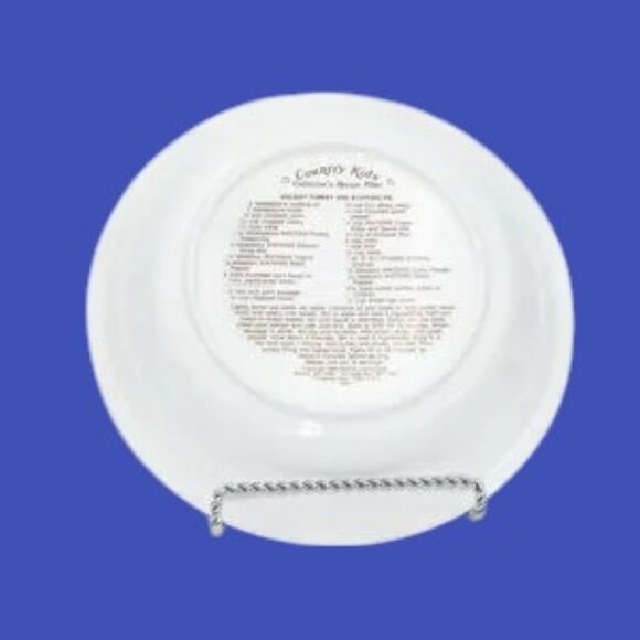 Vintage Watkins Country Kids Deep Dish Pie Plate Holiday Turkey Stuffing Recipe - Picture 4 of 7
